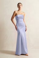 Strapless Satin Mermaid Bridesmaid Dress in Lavender - KissProm Bridesmaid Dresses