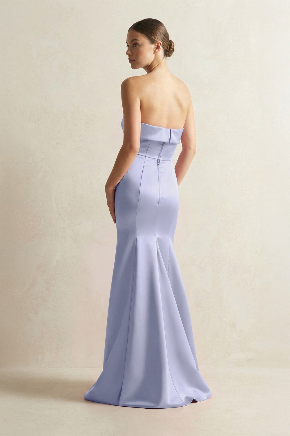 Strapless Satin Mermaid Bridesmaid Dress in Lavender - KissProm Bridesmaid Dresses