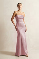 Strapless Satin Mermaid Bridesmaid Dress in Toffee - KissProm Bridesmaid Dresses
