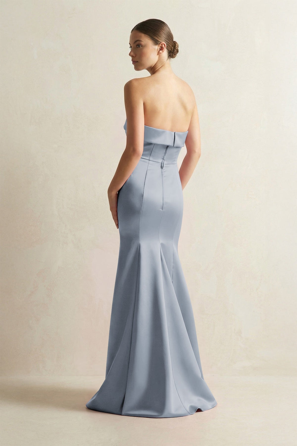 Strapless Satin Mermaid Bridesmaid Dress in Twilight - KissProm Bridesmaid Dresses