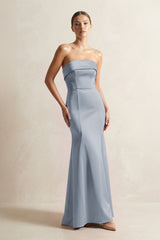 Strapless Satin Mermaid Bridesmaid Dress in Twilight - KissProm Bridesmaid Dresses