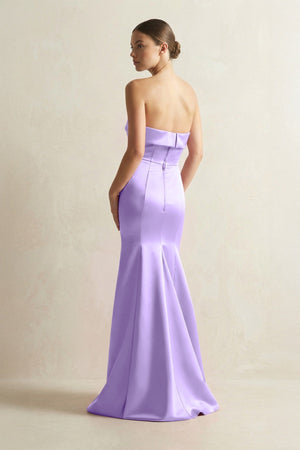 Strapless Satin Mermaid Bridesmaid Dress in Vintage Mauve - KissProm Bridesmaid Dresses