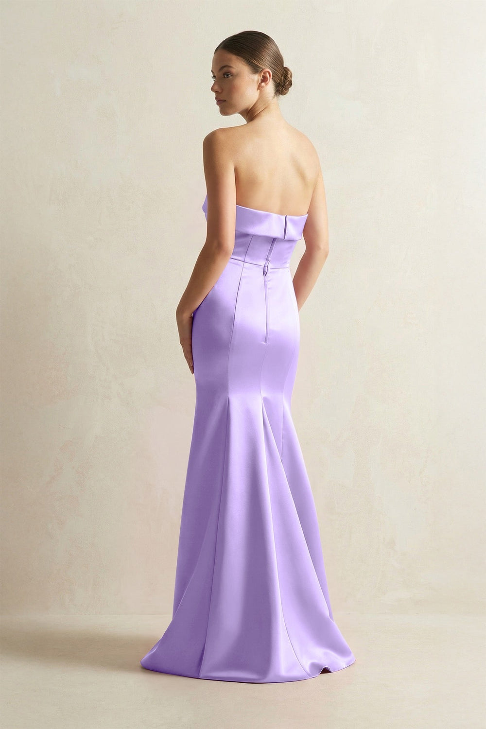 Strapless Satin Mermaid Bridesmaid Dress in Vintage Mauve - KissProm Bridesmaid Dresses