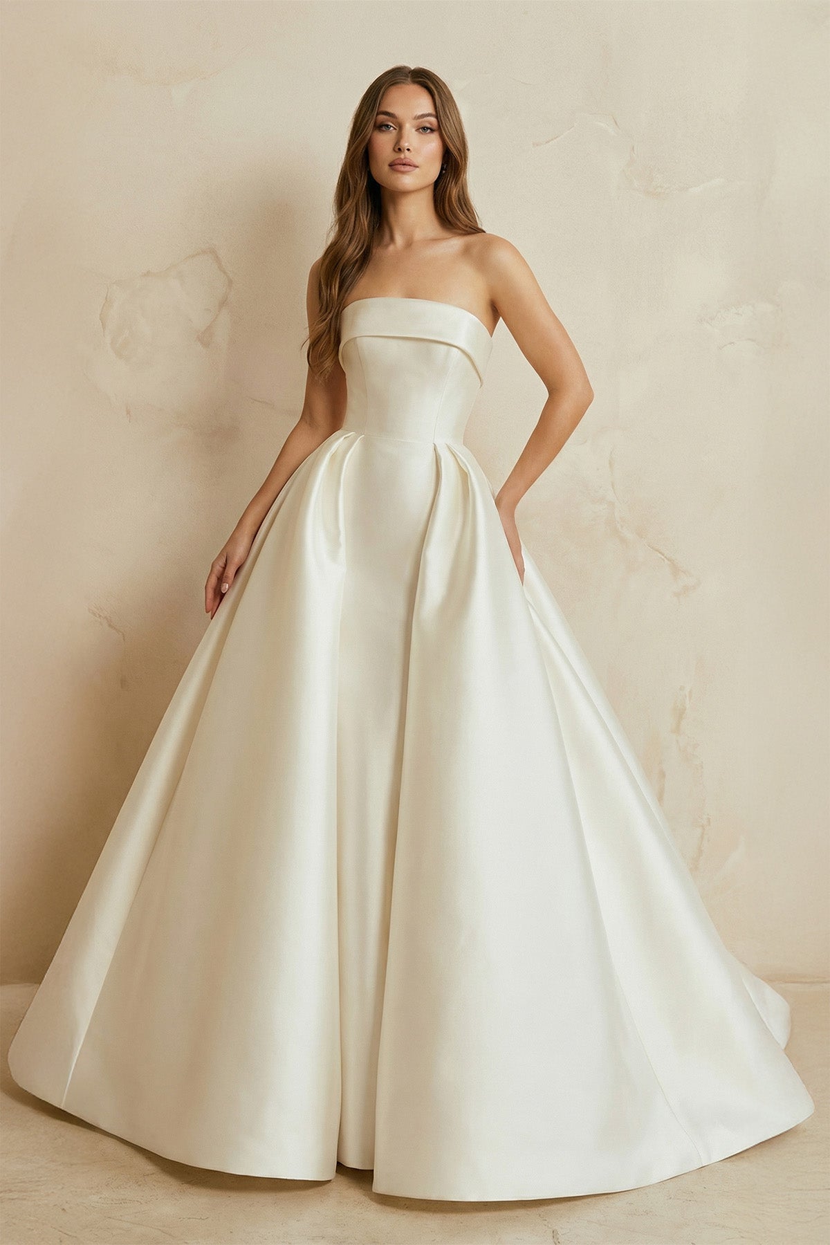 formal ivory dresses for women KissProm Strapless Satin Pleated Wedding Dress in Ivory, / Custom Size( Free ) US Sizes:5 Women's Straight Neck Sequin Corset huipil oaxaca tie events