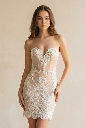 Detachable Floral Princess A-Line Boho Lace Wedding Dress Elegant Chic Sweetheart Court Train Ball Gown – Wedding Dresses by KissProm | Available at KissProm