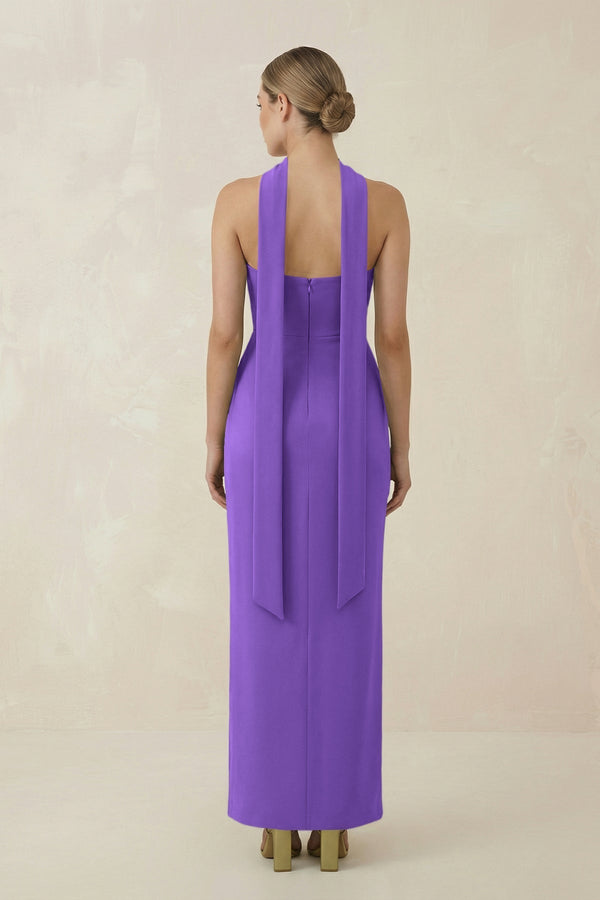 Strapless Sheath Midi Bridesmaid Dress With Ribbon in Tahiti - KissProm Bridesmaid Dresses