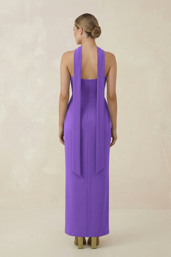 Strapless Sheath Midi Bridesmaid Dress With Ribbon in Tahiti - KissProm Bridesmaid Dresses