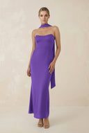 Strapless Sheath Midi Bridesmaid Dress With Ribbon in Tahiti - KissProm Bridesmaid Dresses