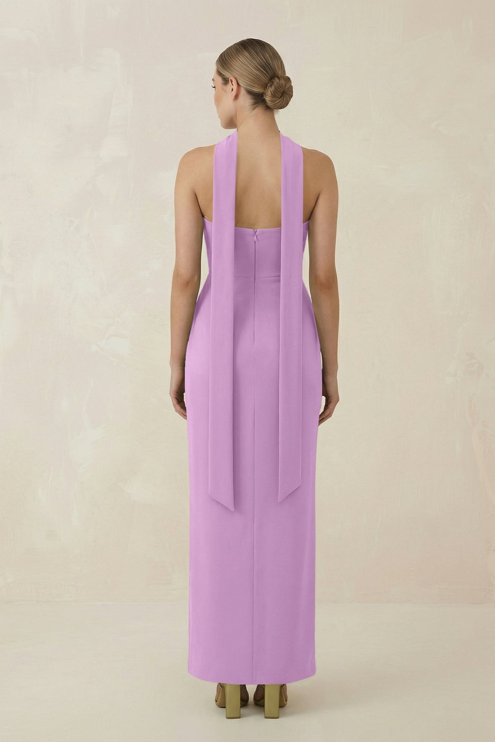 Strapless Sheath Midi Bridesmaid Dress With Ribbon in Vintage Mauve - KissProm Bridesmaid Dresses