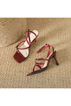 Strappy Open Toe Ankle Buckle Stiletto High Heels - KissProm