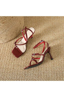 Strappy Open Toe Ankle Buckle Stiletto High Heels - KissProm