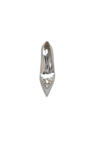 Stunning Pointed Toe Glitter High Heels With Rhinestone - KissProm