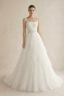Stunning Top - ruched Layered Gown With Beaded Tulle Straps– Wedding Dresses by KissProm | Available at KissProm