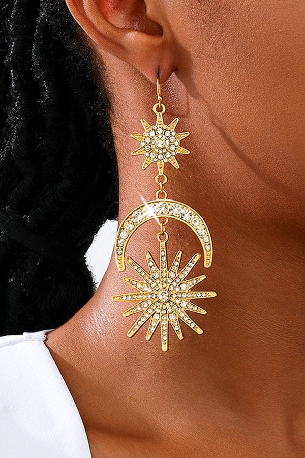 Sun Moon Stars Drop Earrings - KissProm