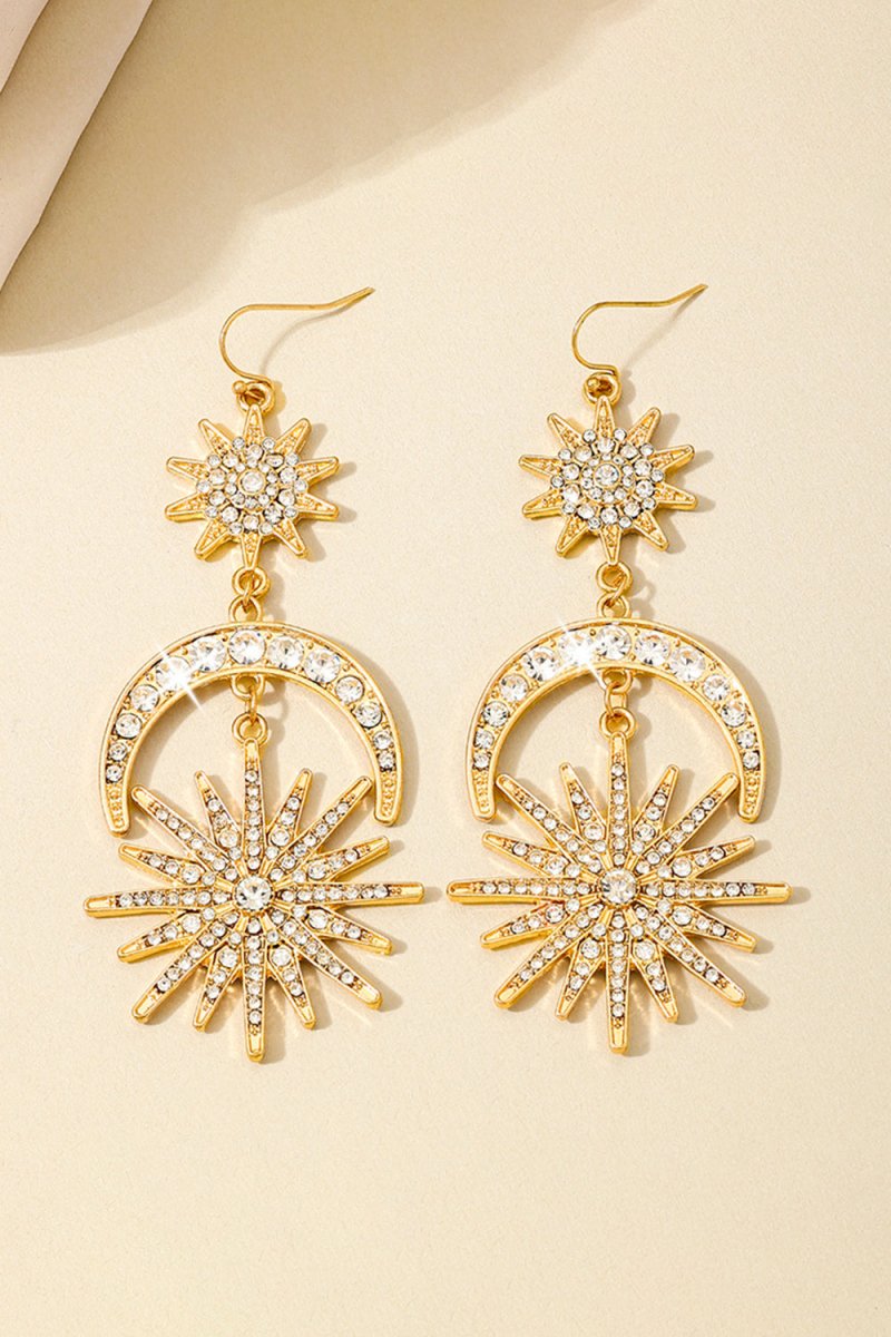 Sun Moon Stars Drop Earrings - KissProm