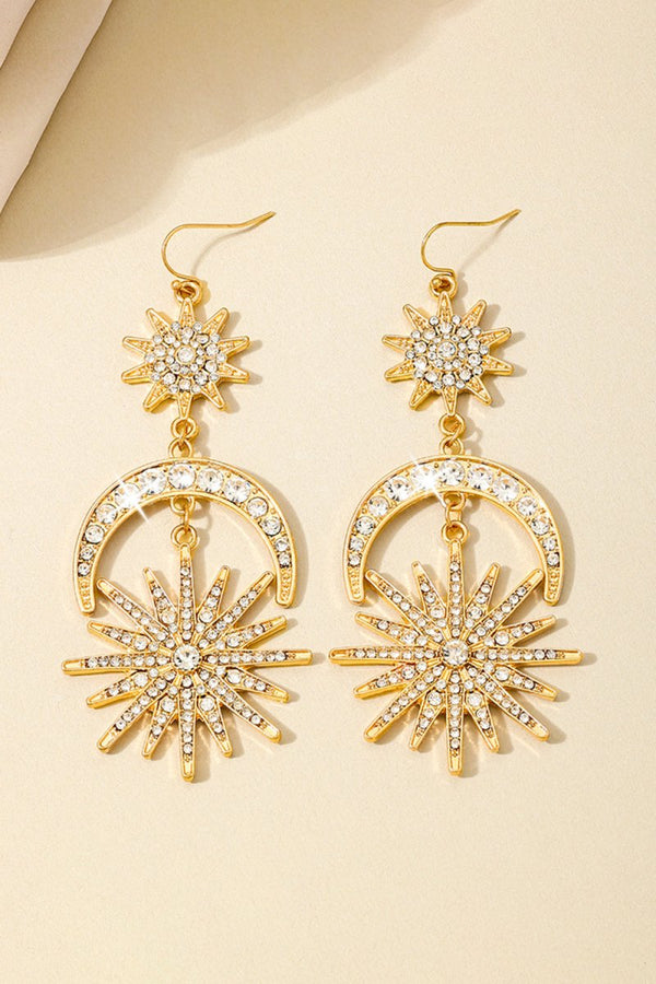 Sun Moon Stars Drop Earrings - KissProm