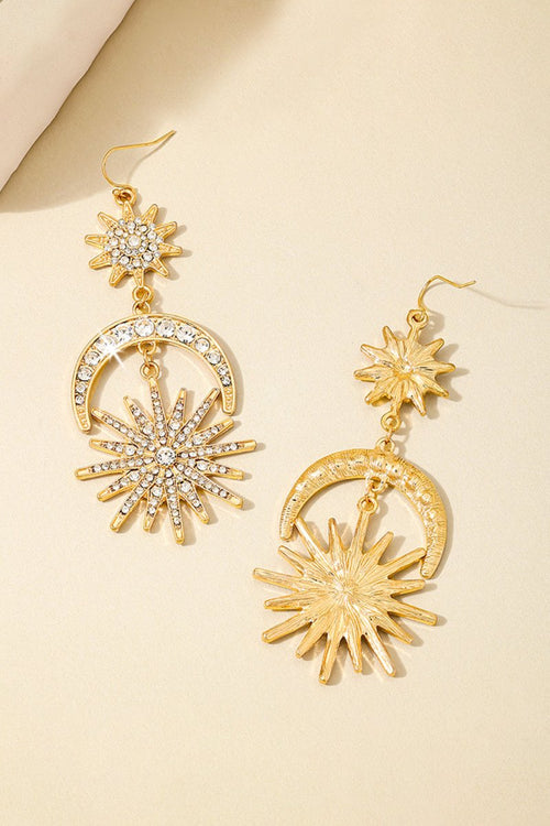 Sun Moon Stars Drop Earrings - KissProm