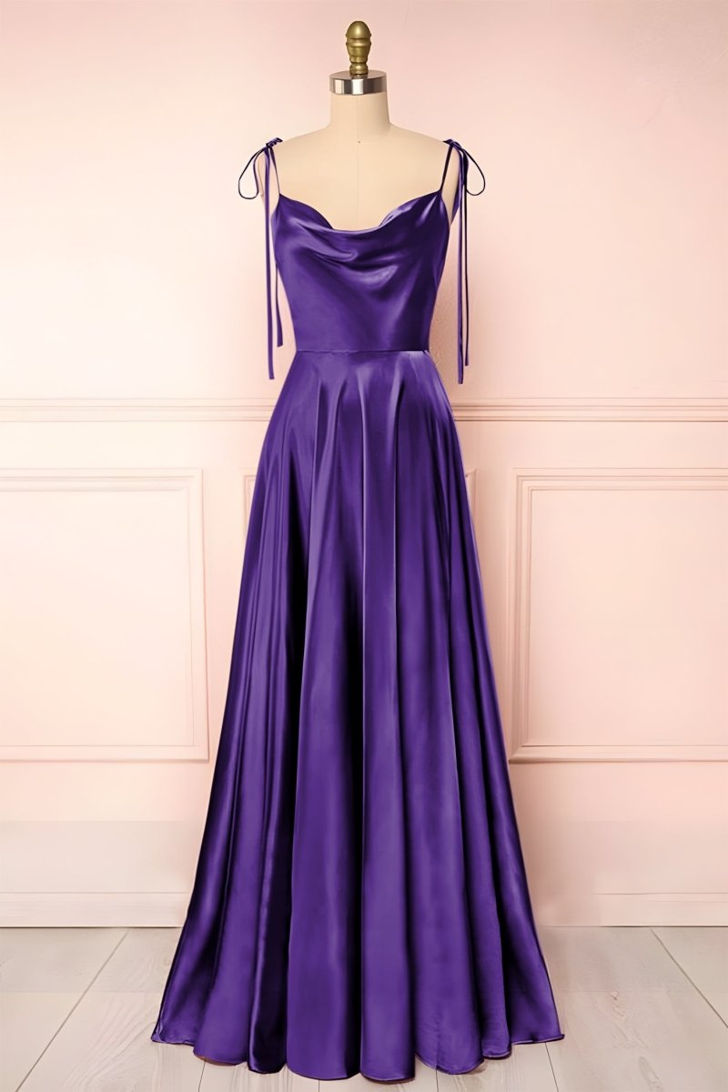 Sweet A-line Cowl Neck Silk Long Prom Dress Sweet A-line Cowl Neck Silk Long Prom Dress