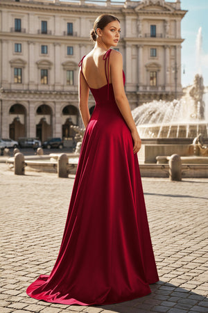 Sweet A-line Cowl Neck Silk Long Prom Dress - KISSPROM PROM DRESSES