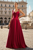 Sweet A-line Cowl Neck Silk Long Prom Dress - KISSPROM PROM DRESSES