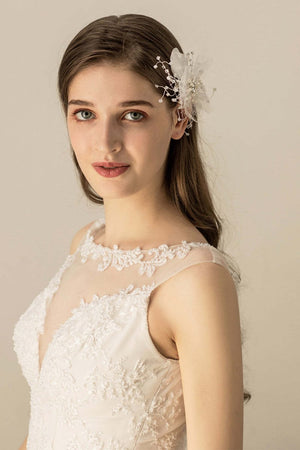 Sweet Feather Yarn Flower Handmade Hair Clip - KissProm