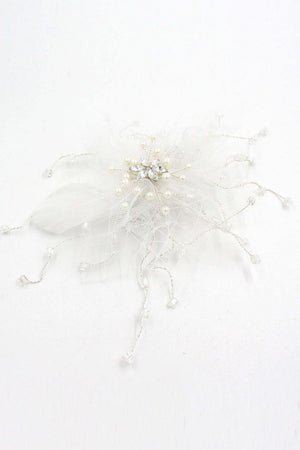 Sweet Feather Yarn Flower Handmade Hair Clip - KissProm