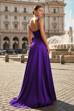 Sweet A-line Cowl Neck Silk Long Prom Dress - KISSPROM PROM DRESSES