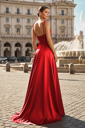Sweet A-line Cowl Neck Silk Long Prom Dress - KISSPROM PROM DRESSES