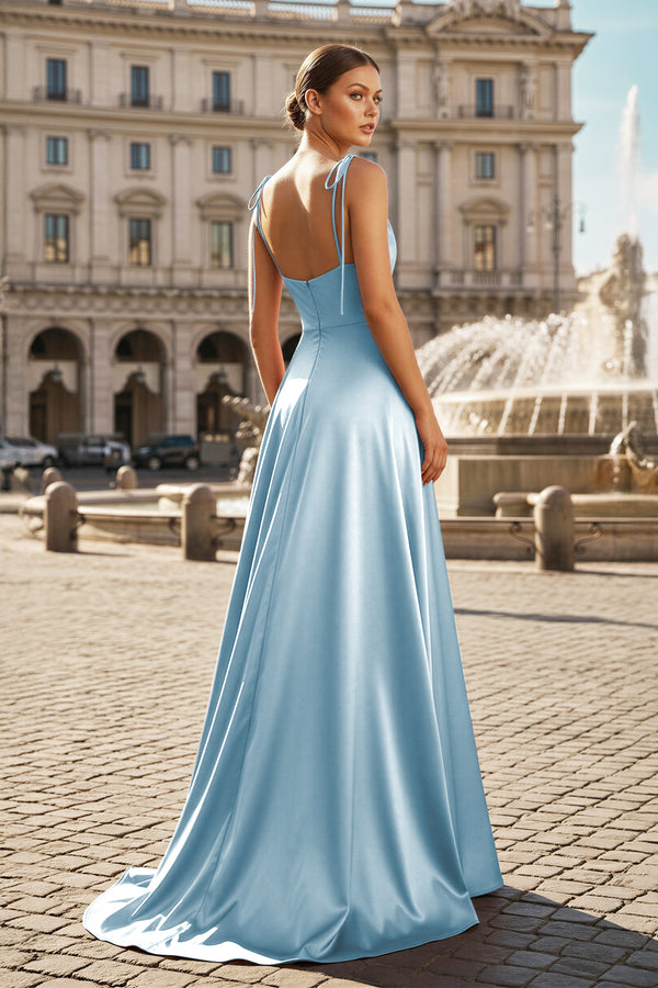 Sweet A-line Cowl Neck Silk Long Prom Dress - KISSPROM PROM DRESSES