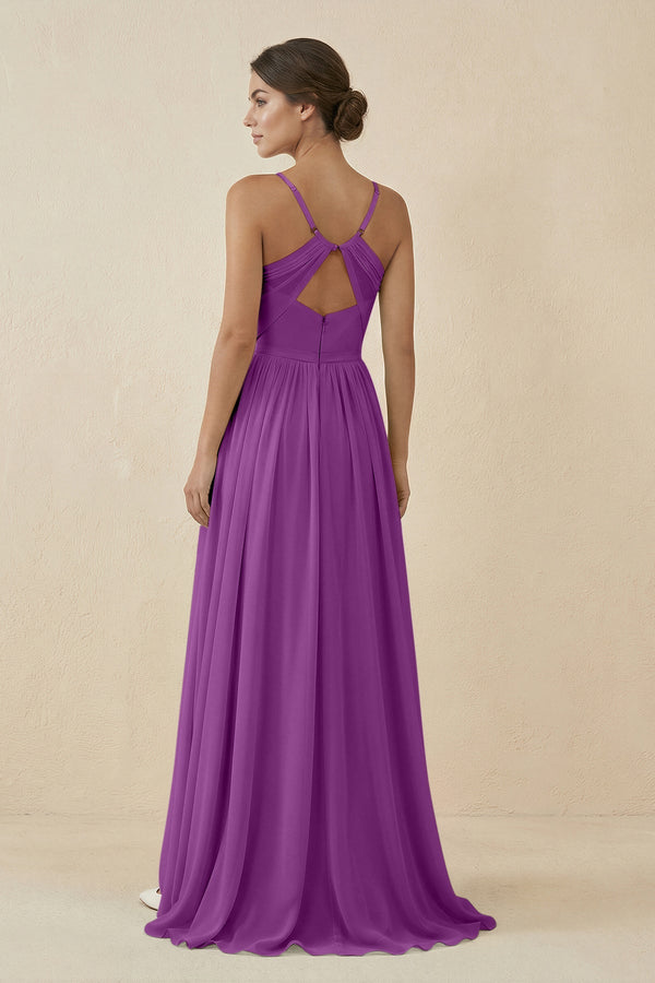 Sweetheart A - Line Chiffon Bridesmaid Dress in Amethyst - KissProm Bridesmaid Dresses