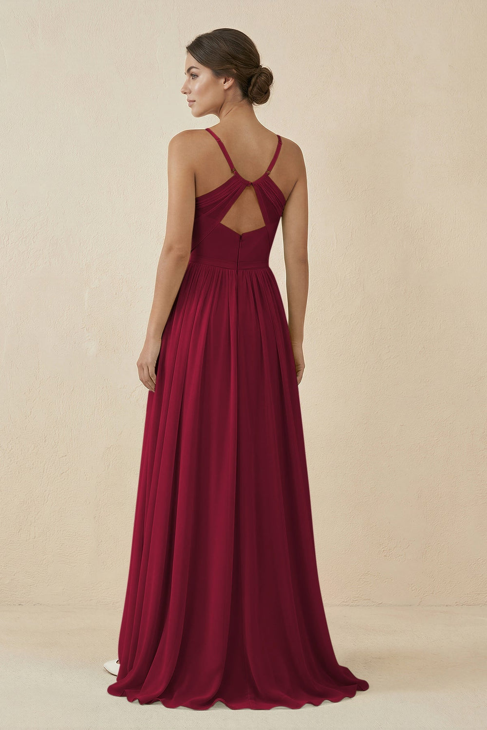Sweetheart A - Line Chiffon Bridesmaid Dress in Berry - KissProm Bridesmaid Dresses