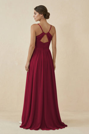 Sweetheart A - Line Chiffon Bridesmaid Dress in Berry - KissProm Bridesmaid Dresses