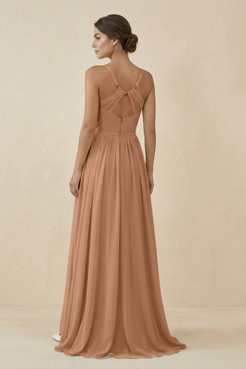 Sweetheart A - Line Chiffon Bridesmaid Dress in Bronzer - KissProm Bridesmaid Dresses