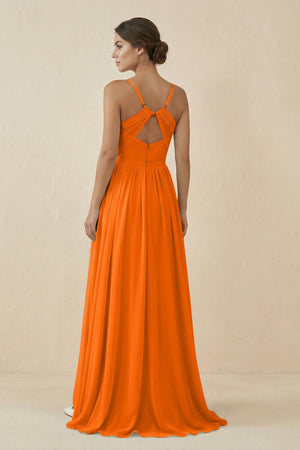 Sweetheart A - Line Chiffon Bridesmaid Dress in Cinnamon - KissProm Bridesmaid Dresses
