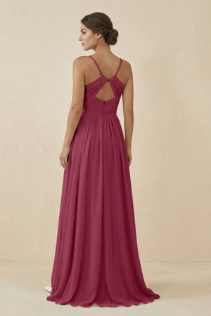 Sweetheart A - Line Chiffon Bridesmaid Dress in Desert Rose - KissProm Bridesmaid Dresses