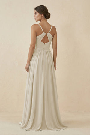 Sweetheart A - Line Chiffon Bridesmaid Dress in Dove Gray - KissProm Bridesmaid Dresses