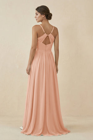 Sweetheart A - Line Chiffon Bridesmaid Dress in English Rose - KissProm Bridesmaid Dresses
