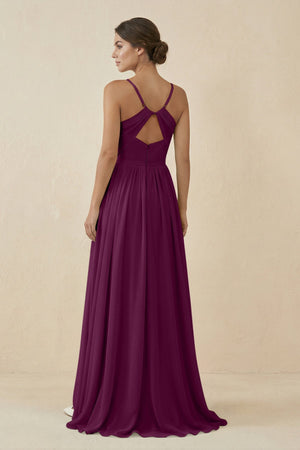 Sweetheart A - Line Chiffon Bridesmaid Dress in Fig - KissProm Bridesmaid Dresses