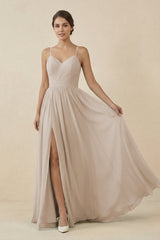 Sweetheart A - Line Chiffon Bridesmaid Dress in Frost - KissProm Bridesmaid Dresses