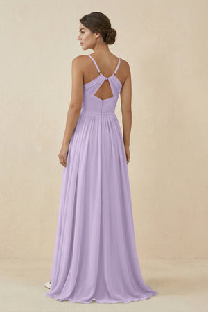 Sweetheart A - Line Chiffon Bridesmaid Dress in Lavender - KissProm Bridesmaid Dresses