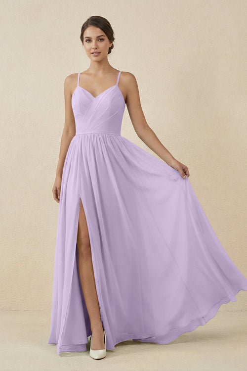 Sweetheart A-Line Chiffon Bridesmaid Dress in Lavender, Lavender / 30 Sweetheart A-Line Chiffon Bridesmaid Dress in Lavender, Lavender / 30