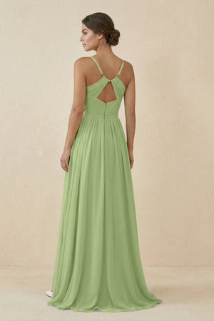 Sweetheart A - Line Chiffon Bridesmaid Dress in Matcha - KissProm Bridesmaid Dresses