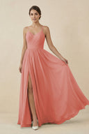 Sweetheart A - Line Chiffon Bridesmaid Dress in Mulberry - KissProm Bridesmaid Dresses