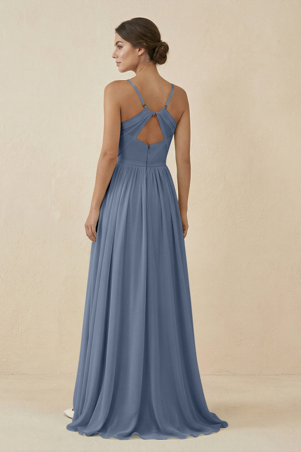 Sweetheart A - Line Chiffon Bridesmaid Dress in Neptune - KissProm Bridesmaid Dresses