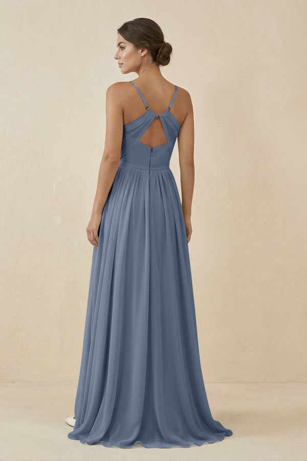 Sweetheart A - Line Chiffon Bridesmaid Dress in Neptune - KissProm Bridesmaid Dresses