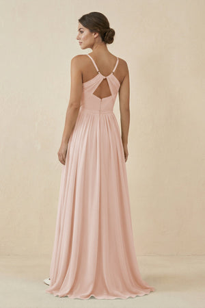 Sweetheart A - Line Chiffon Bridesmaid Dress in Pale Blush - KissProm Bridesmaid Dresses