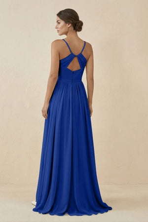 Sweetheart A - Line Chiffon Bridesmaid Dress in Royal Blue - KissProm Bridesmaid Dresses