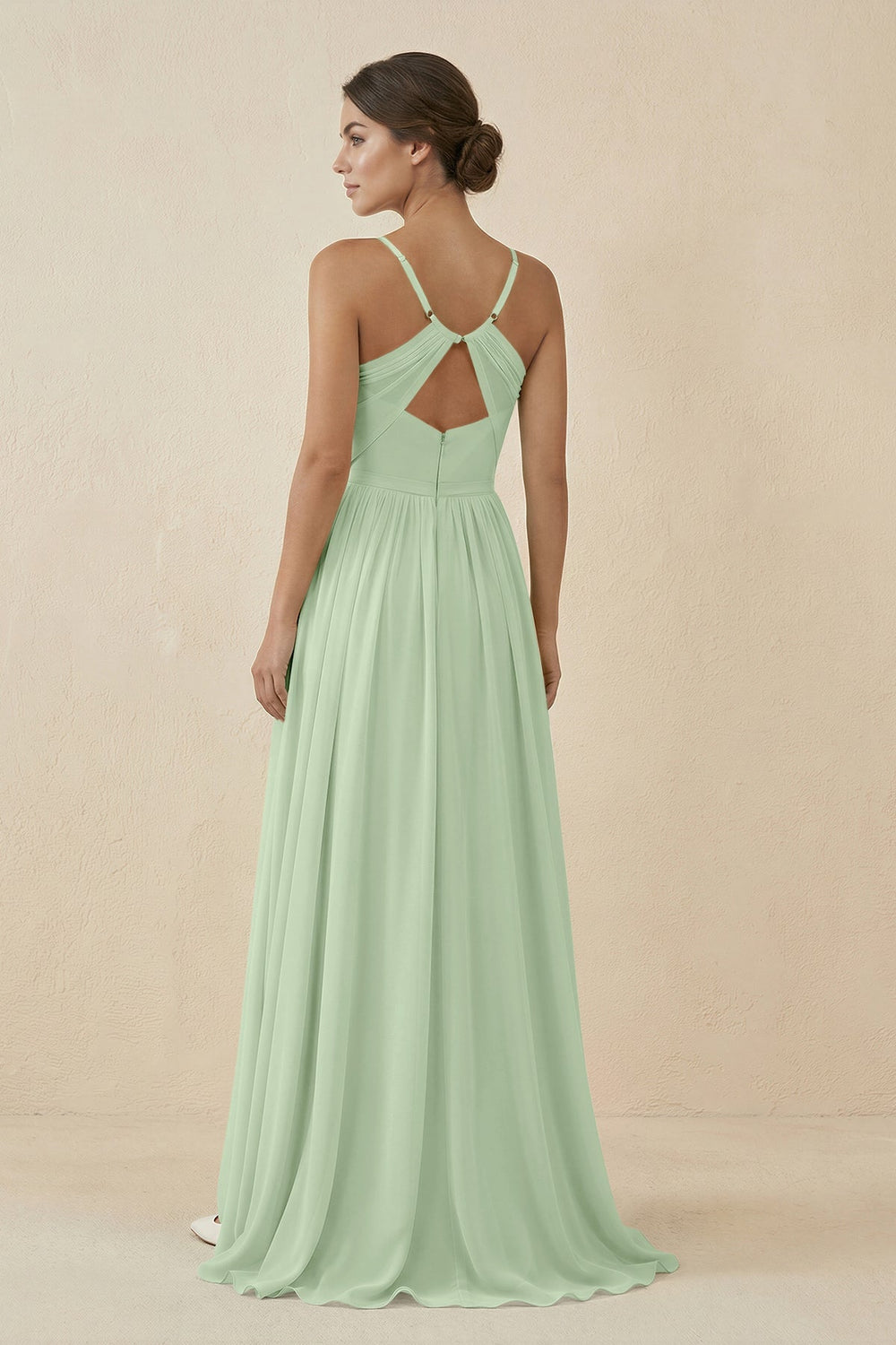 Sweetheart A - Line Chiffon Bridesmaid Dress in Sage - KissProm Bridesmaid Dresses