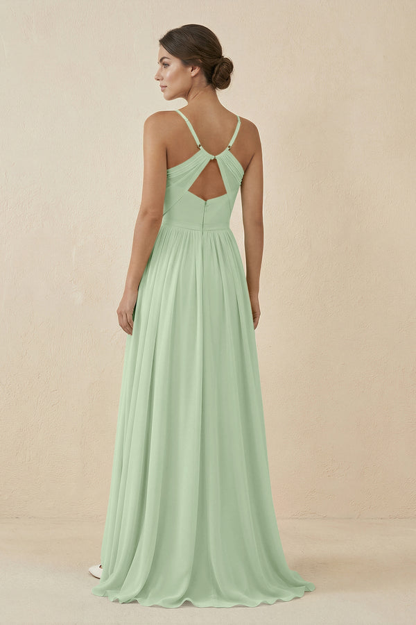 Sweetheart A - Line Chiffon Bridesmaid Dress in Sage - KissProm Bridesmaid Dresses