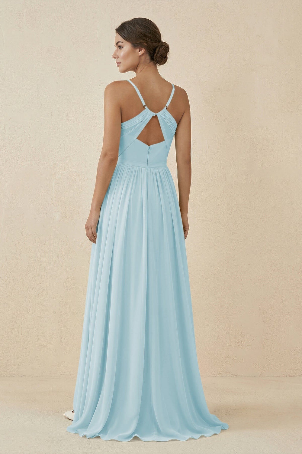 Sweetheart A - Line Chiffon Bridesmaid Dress in Sky Blue - KissProm Bridesmaid Dresses